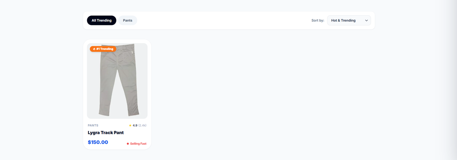Trending List Screenshot